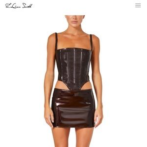 EXCLUSIVE LaQuan Smith Chocolate PVC Bustier